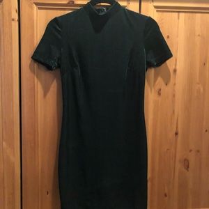 Green corduroy mini dress